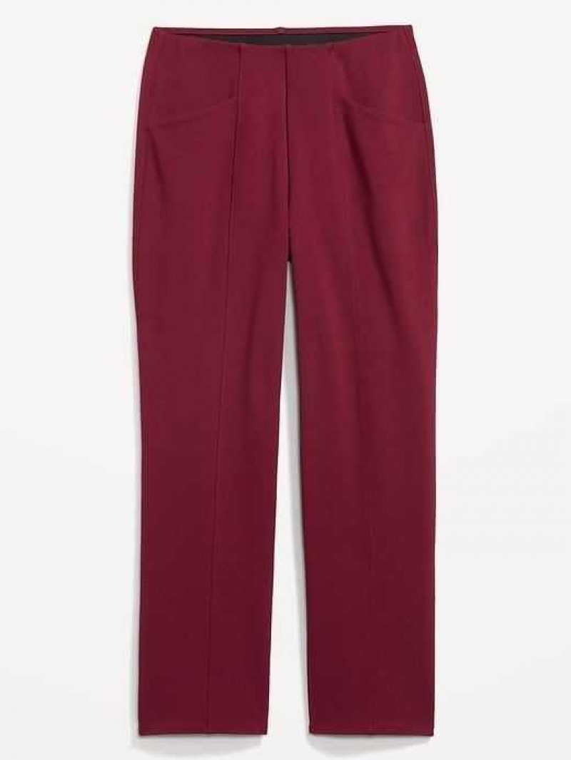 Old Navy Extra High-Waisted Stevie Straight Taper Ankle Pants Red Burgundy | PXO567489