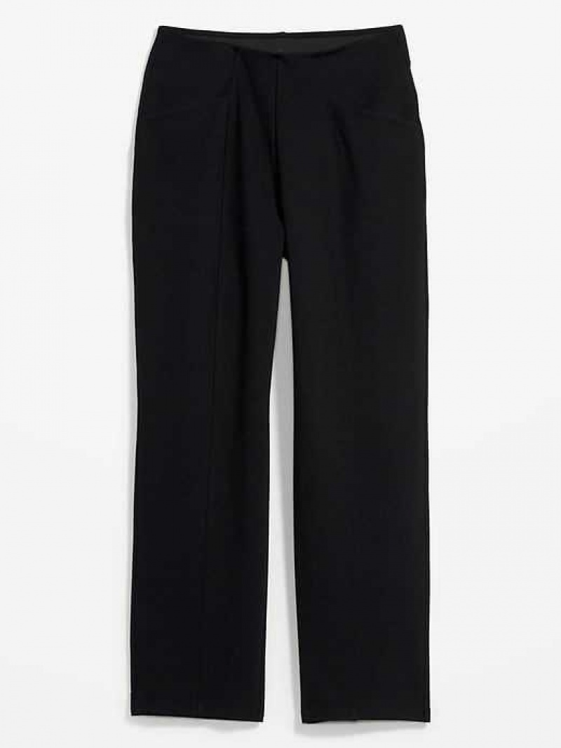 Old Navy Extra High-Waisted Stevie Straight Taper Ankle Pants Black | MIZ812394