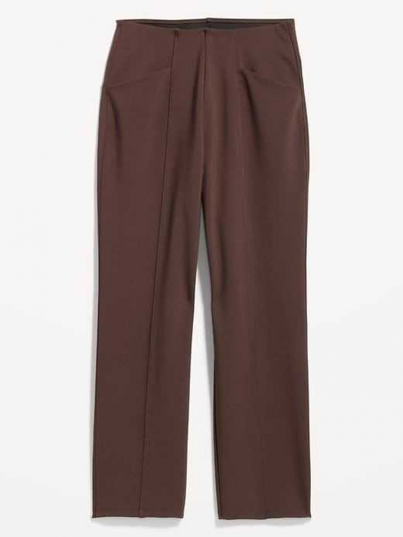 Old Navy Extra High-Waisted Stevie Straight Taper Ankle Pants French Roast | YJA369501