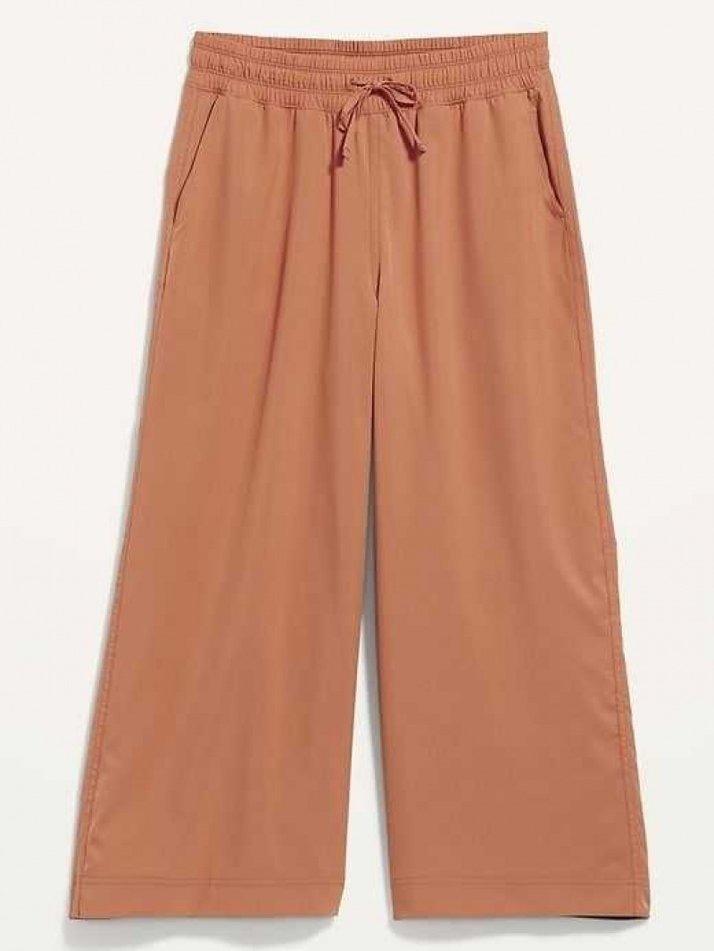 Old Navy Extra High-Waisted StretchTech Cropped Wide-Leg Pants Warm Hickory | LZW938126