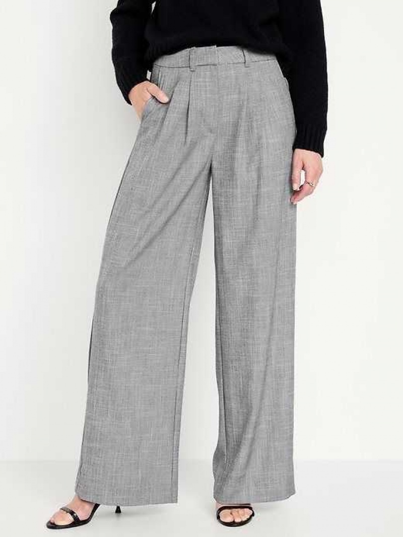 Old Navy Extra High-Waisted Taylor Super Wide-Leg Trouser Suit Pants Light Grey | ITX498537