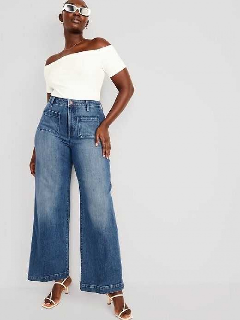 Old Navy Extra High-Waisted Trouser Wide-Leg Jeans Knowles | RHG432715