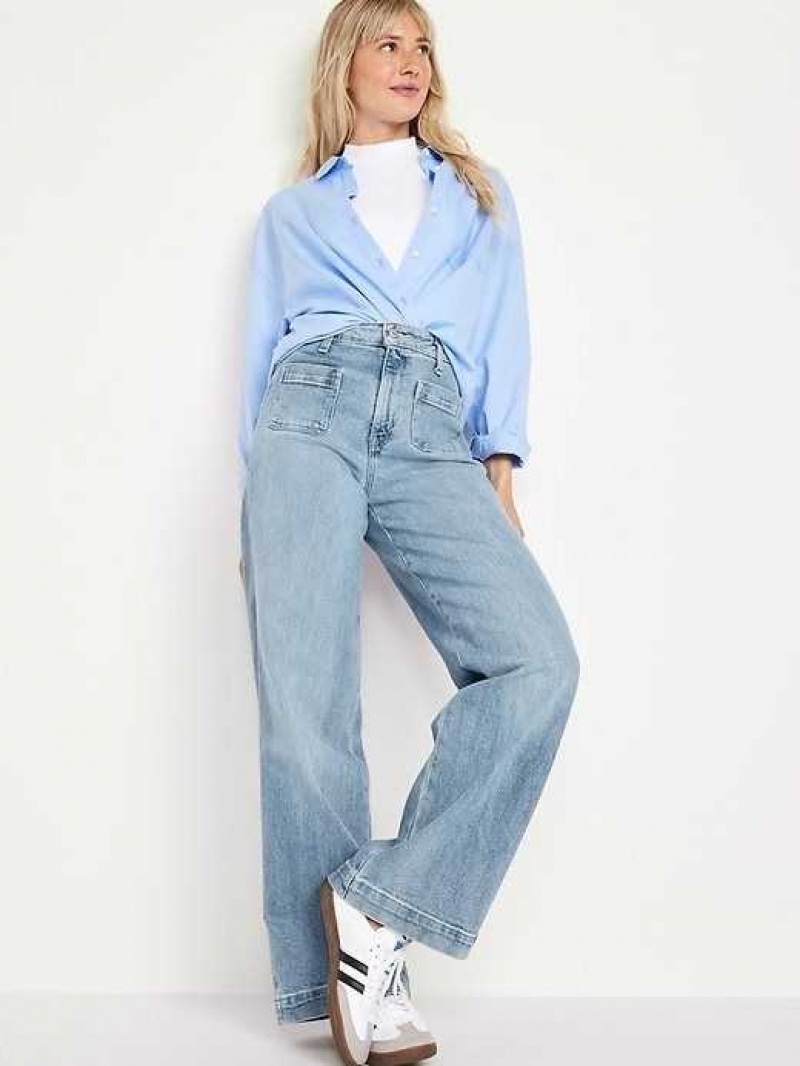 Old Navy Extra High-Waisted Trouser Wide-Leg Jeans Perry | DBY062518