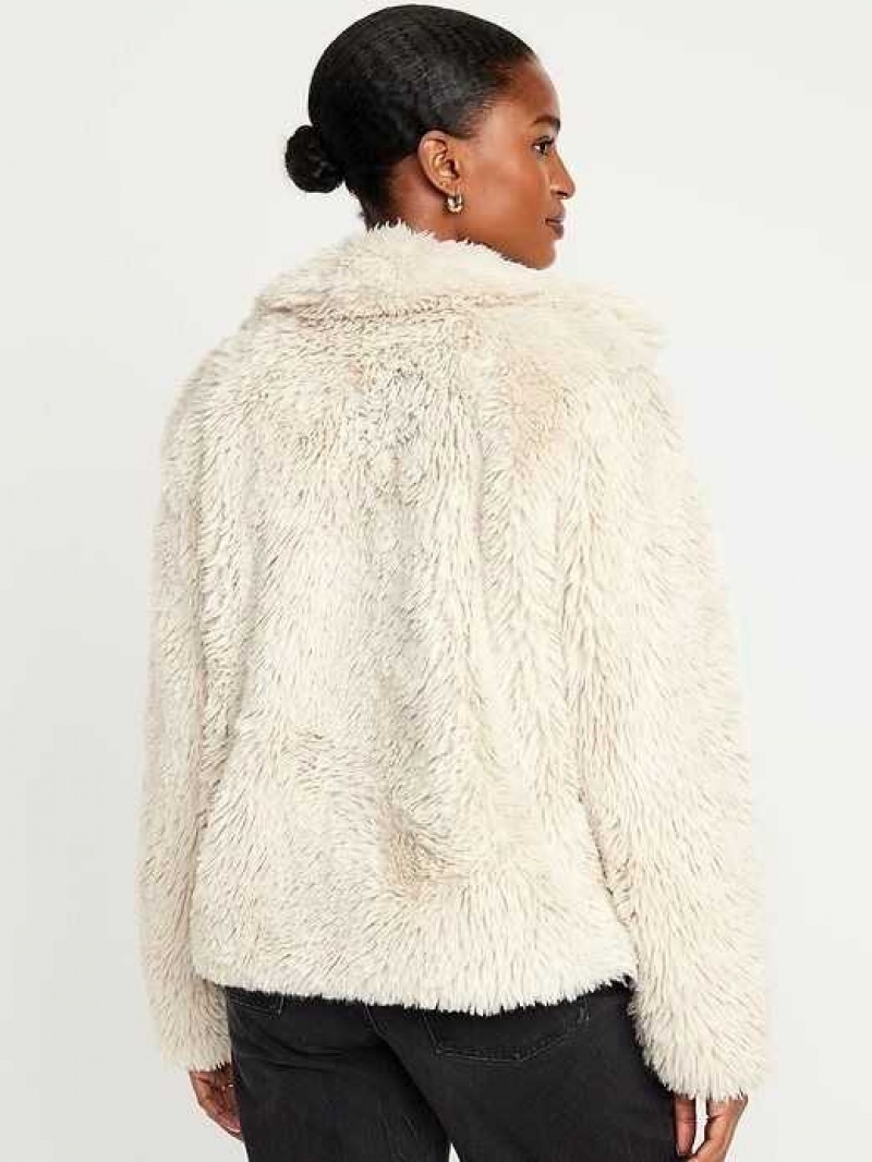 Old Navy Faux-Fur Coat Beige | NGC420895