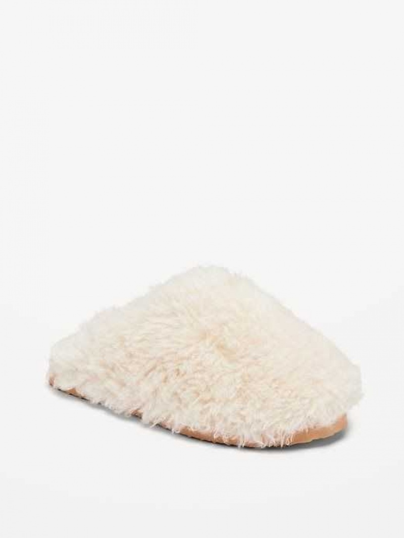 Old Navy Faux-Fur Mule Slippers Beige | EXS321467