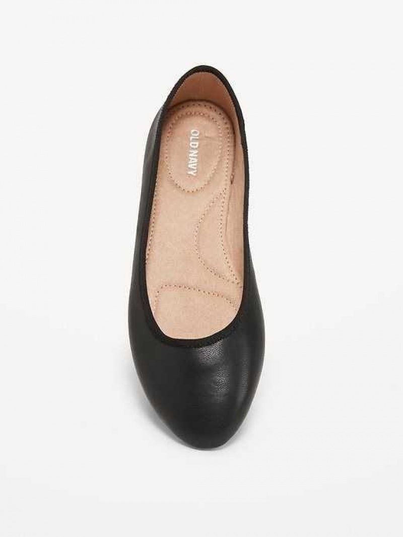 Old Navy Faux-Leather Ballet Flats Blackjack | YOD829074