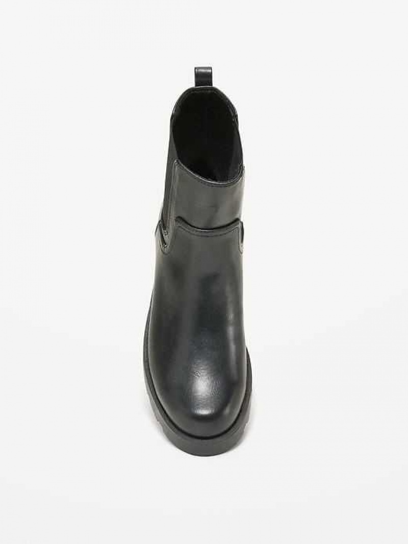 Old Navy Faux-Leather Chelsea Boots Blackjack | JNP910784