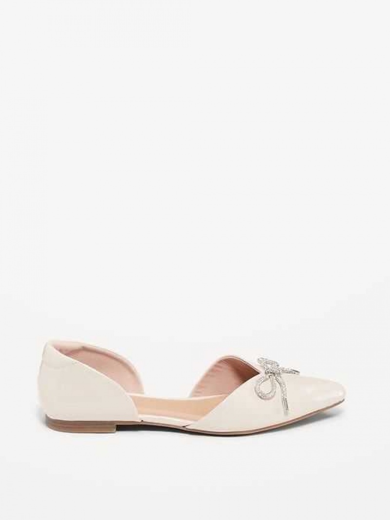 Old Navy Faux-Leather D'Orsay Flats Beige | MBI421865