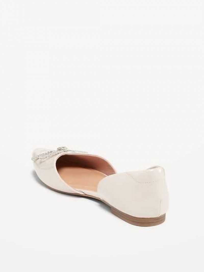 Old Navy Faux-Leather D'Orsay Flats Beige | MBI421865