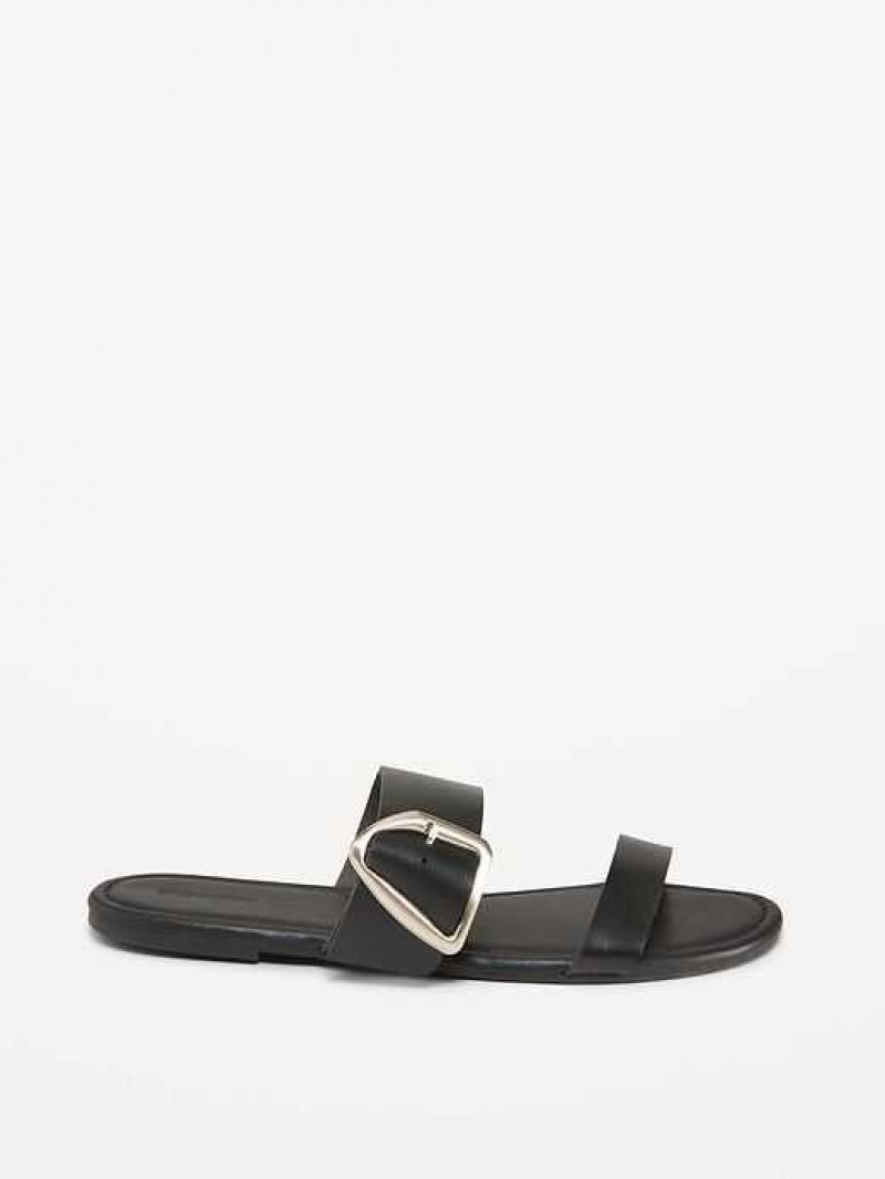 Old Navy Faux-Leather Double-Strap Metal-Hardware Sandals Beige | OJT243678