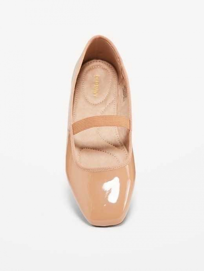 Old Navy Faux-Leather Mary Jane Ballet Flats Caramel | KLM926104