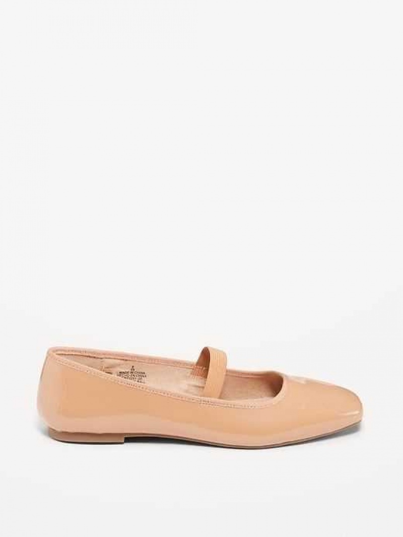 Old Navy Faux-Leather Mary Jane Ballet Flats Caramel | KLM926104