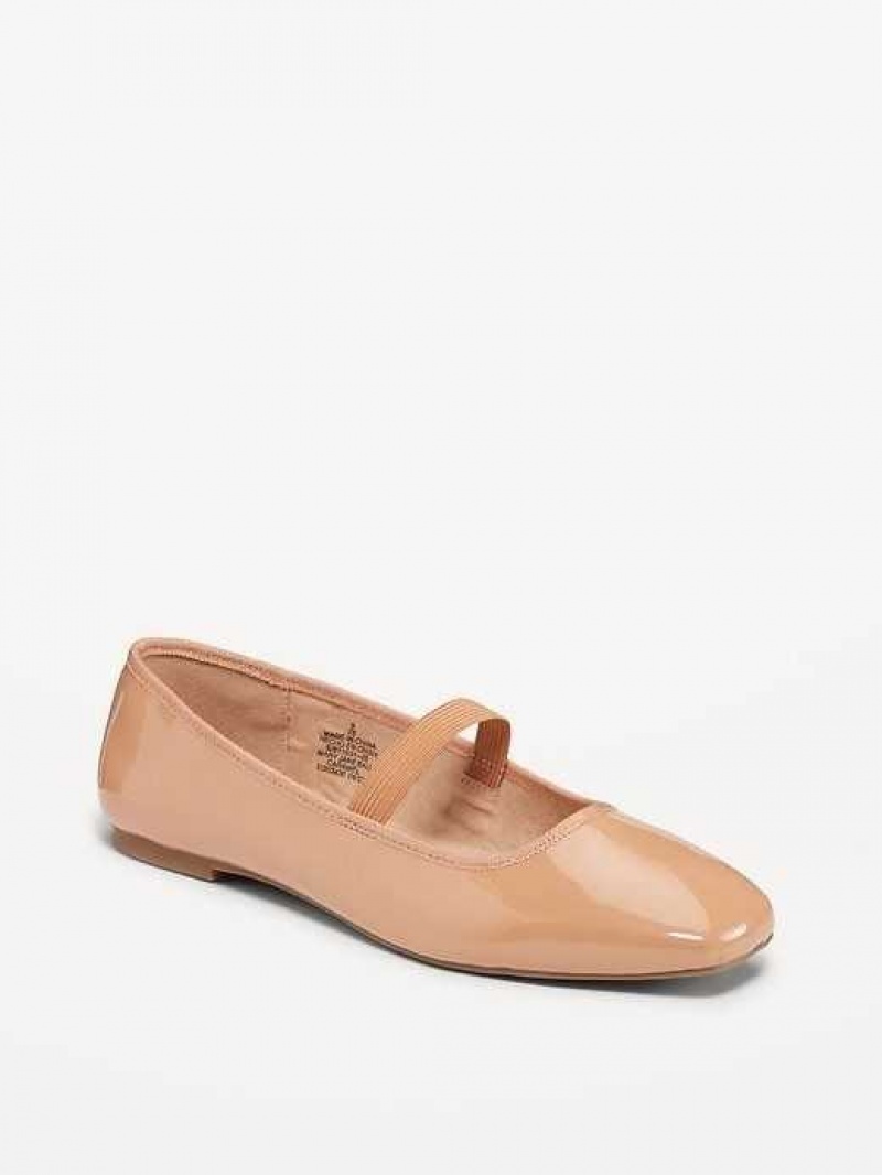 Old Navy Faux-Leather Mary Jane Ballet Flats Caramel | KLM926104