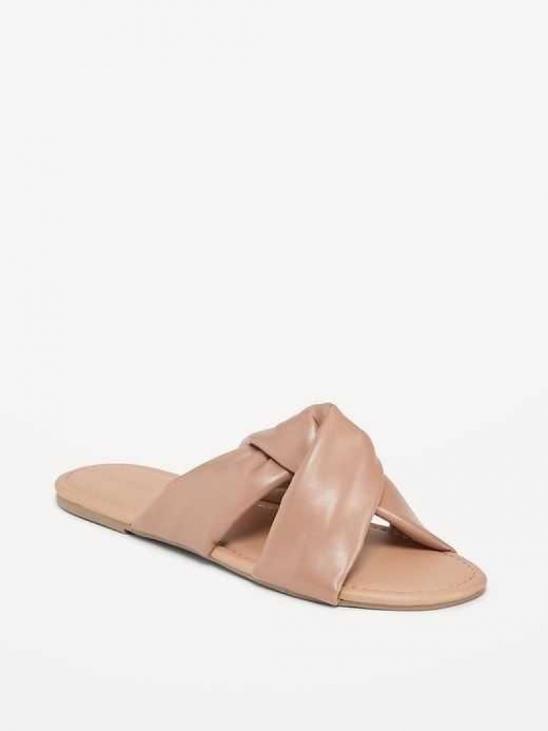 Old Navy Faux-Leather Soft Twist Sandals Cocoa Fawn | HXY516249