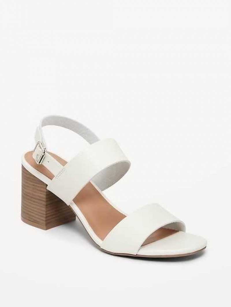 Old Navy Faux-Leather Strappy Block-Heel Sandals Beige | WUD437125