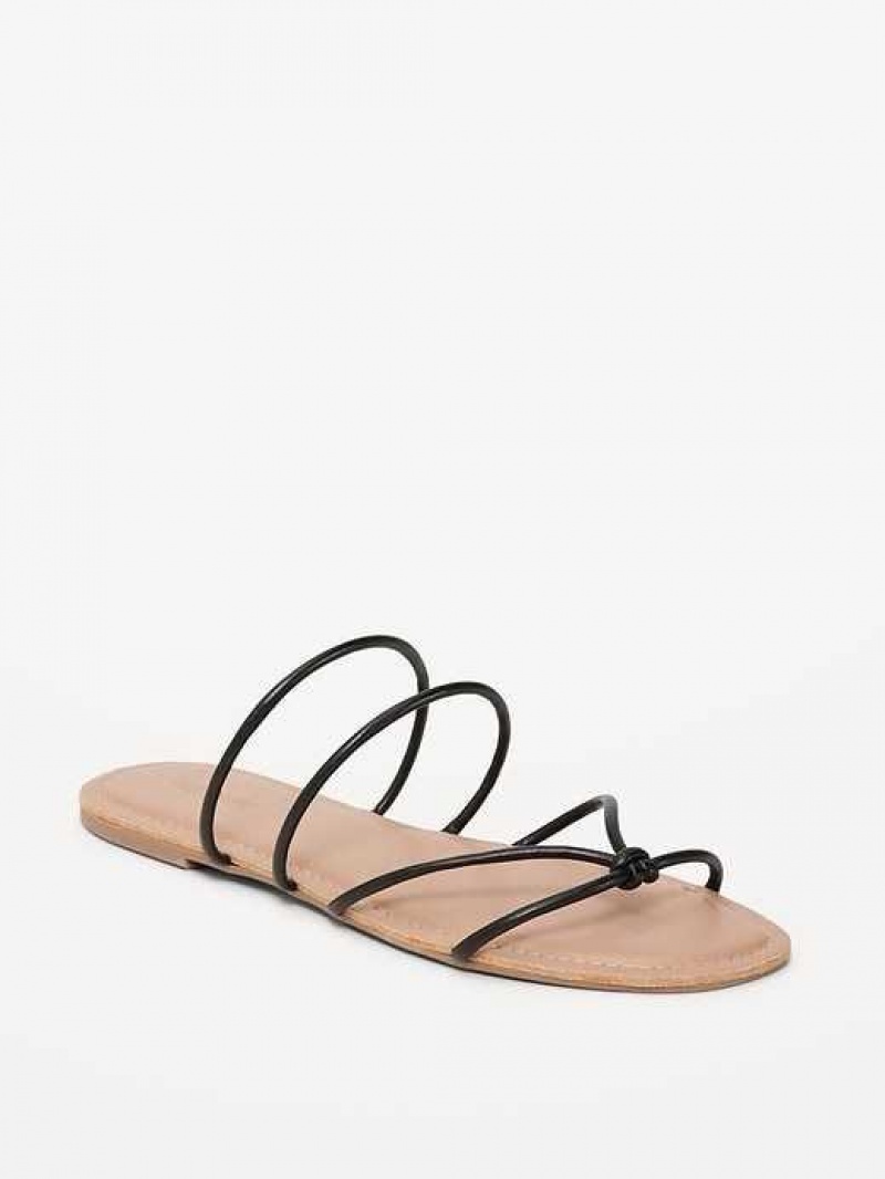 Old Navy Faux-Leather Strappy Knotted Sandals Black | SAH173094