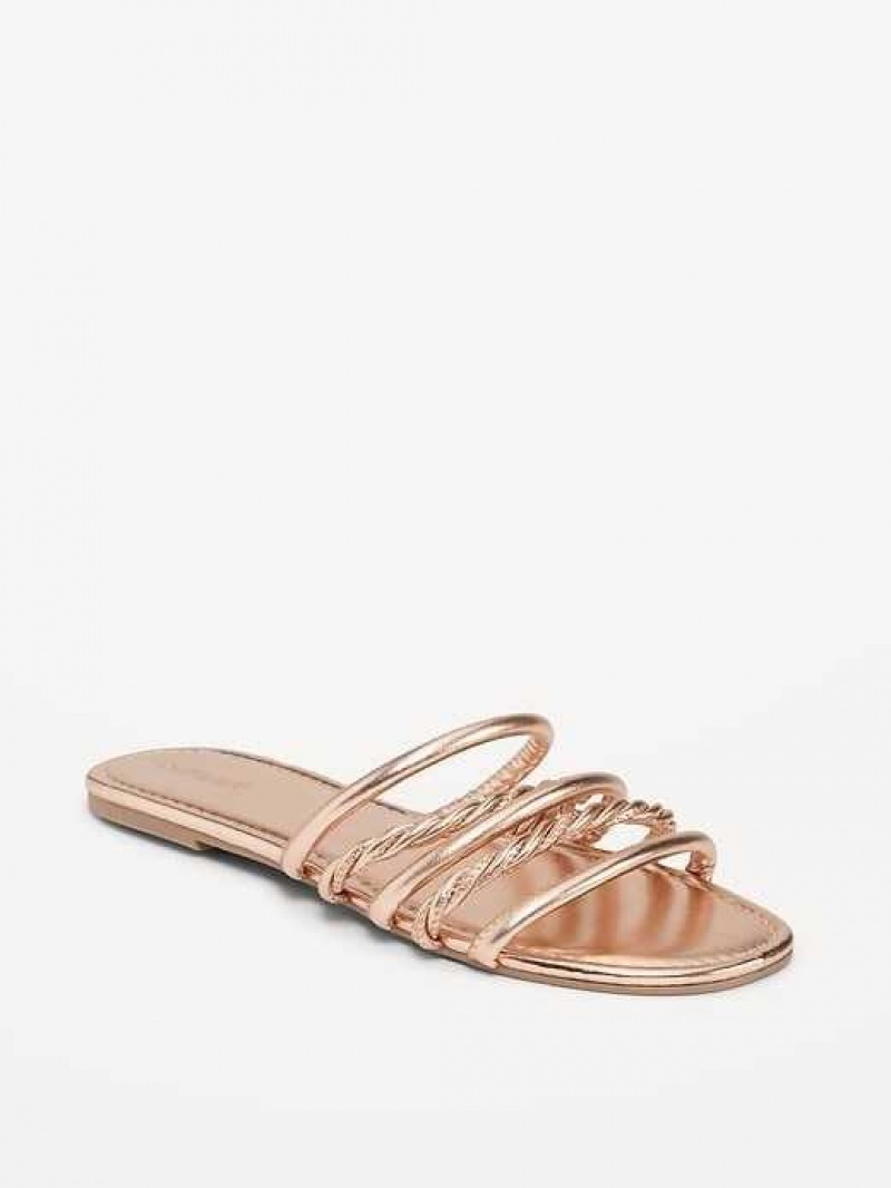 Old Navy Faux-Leather Tubular-Twist Sandals Rose Gold | ZNL834291