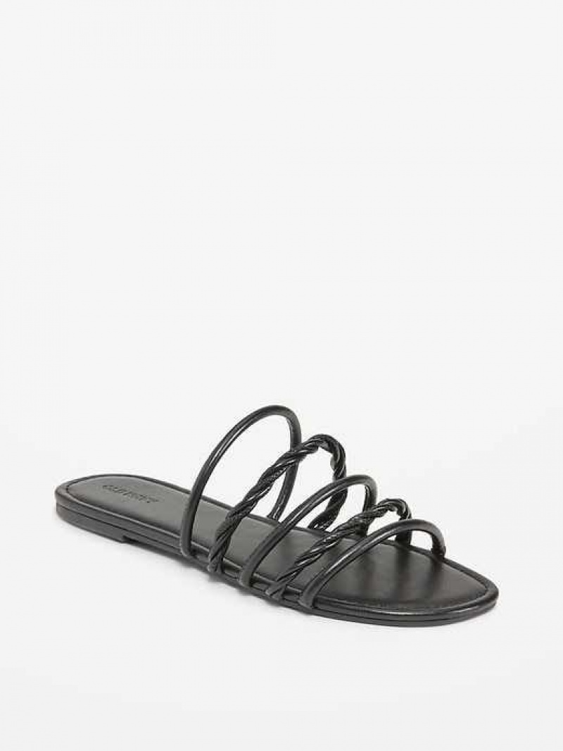 Old Navy Faux-Leather Tubular-Twist Sandals Black | BGI153678