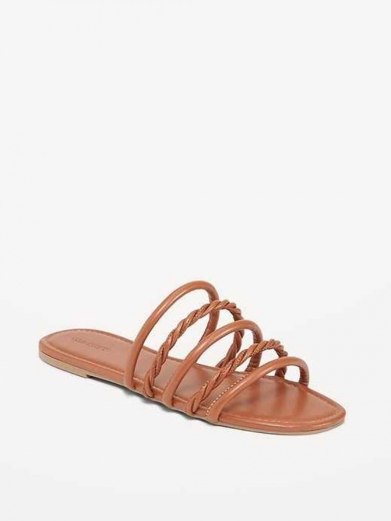 Old Navy Faux-Leather Tubular-Twist Sandals Brown | WZP083957