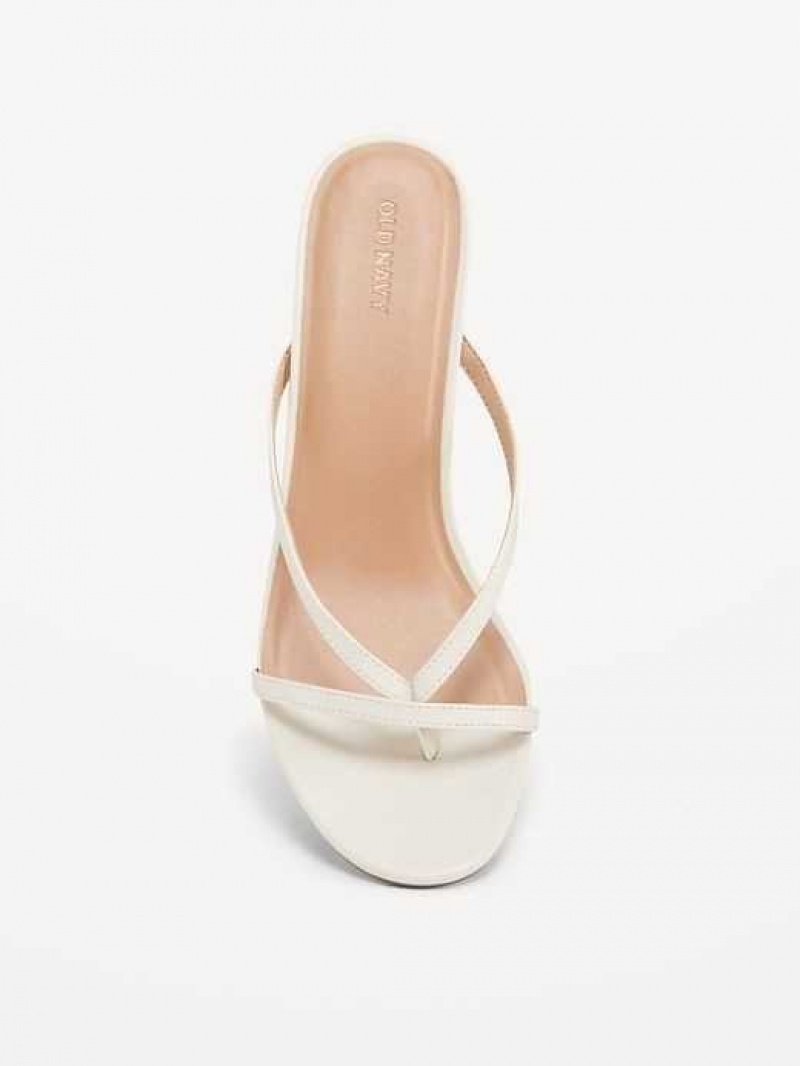 Old Navy Faux-Leather Wedge Thong Sandals Beige | IMA248507