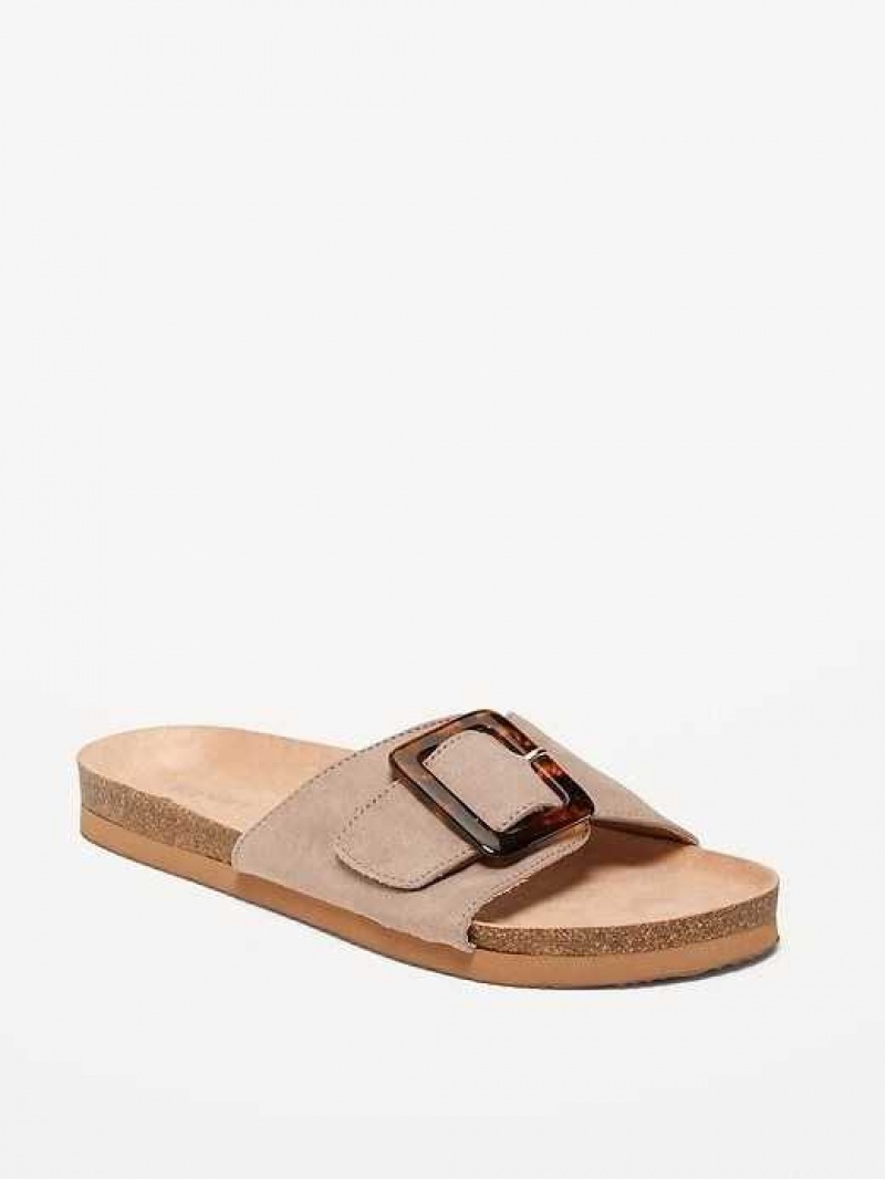 Old Navy Faux-Suede Buckled Strap Sandals Beige | GIK206917