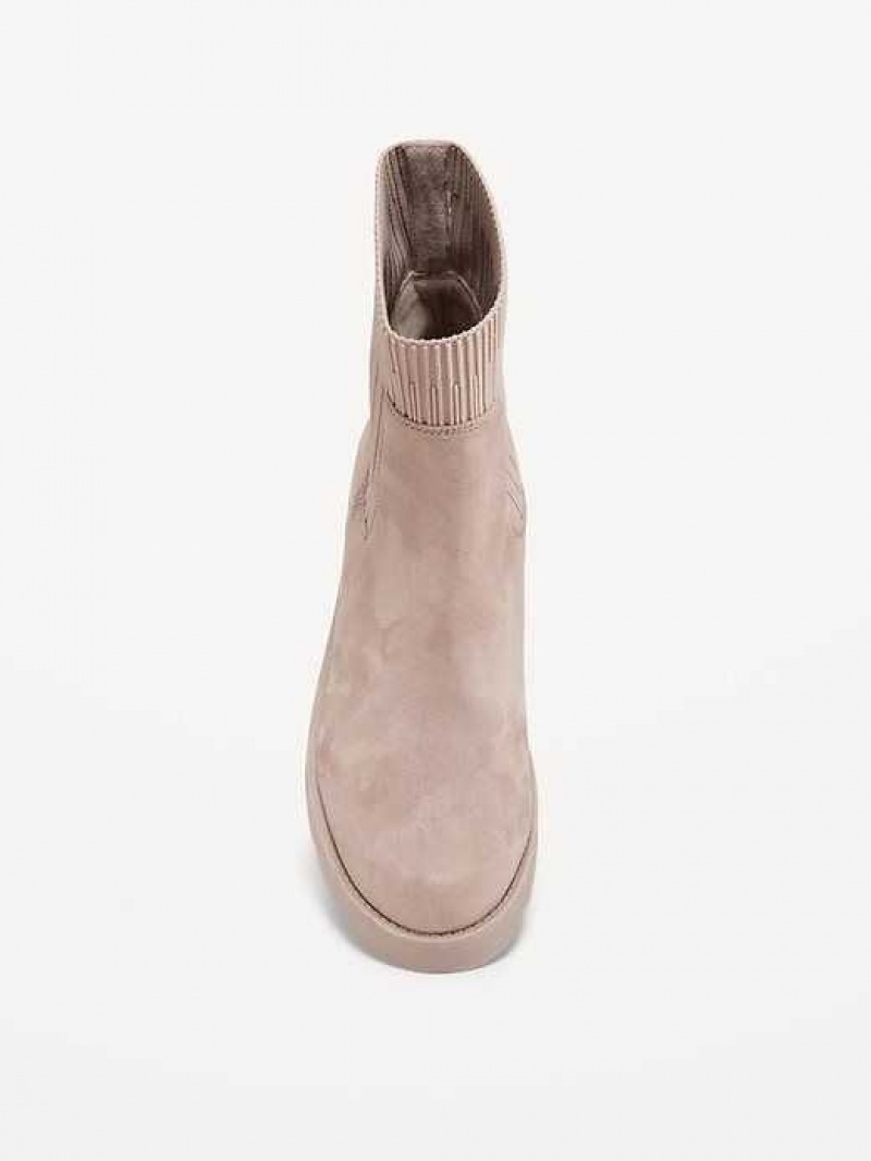 Old Navy Faux-Suede Chelsea Boots Grey | MKS852016