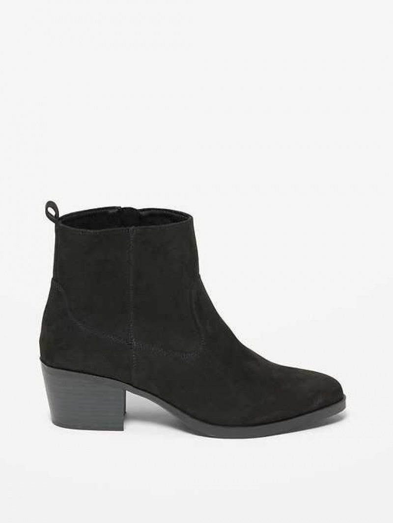 Old Navy Faux-Suede Western Ankle Boots Blackjack | LKW987034