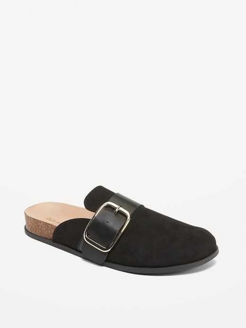 Old Navy Faux Suede Clog Shoes Blackjack | FKG502461