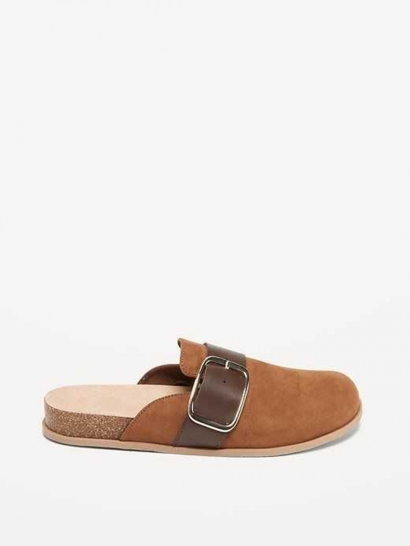 Old Navy Faux Suede Clog Shoes Brown | EAB257149