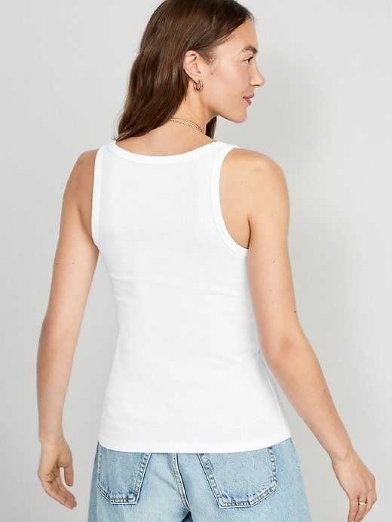 Old Navy First-Layer Rib-Knit V-Neck Tank Top White | TFB802961