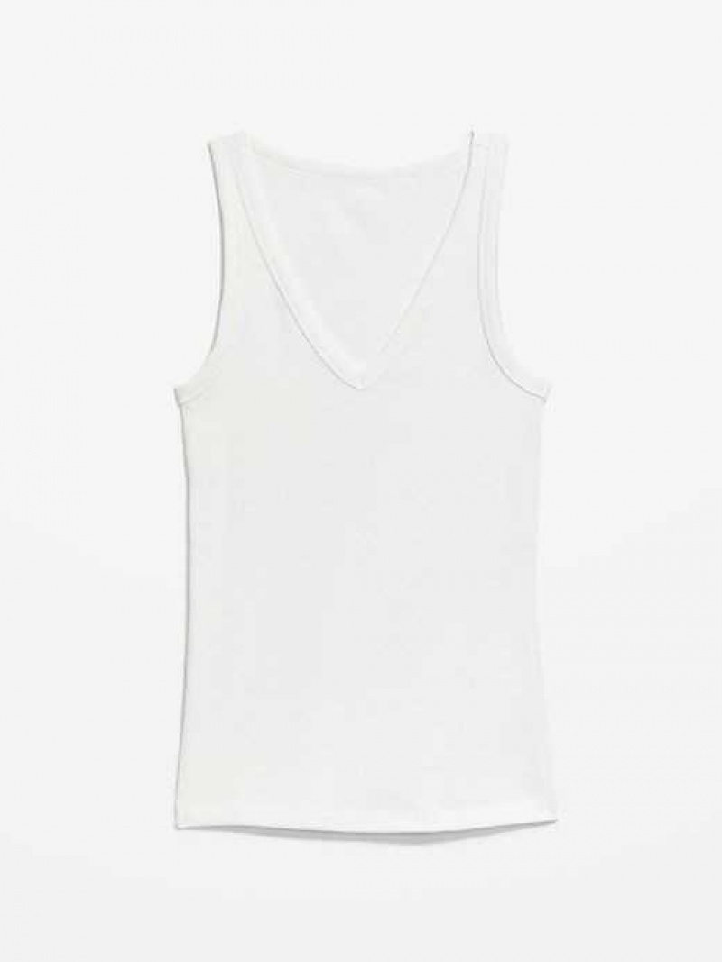 Old Navy First-Layer Rib-Knit V-Neck Tank Top White | TFB802961