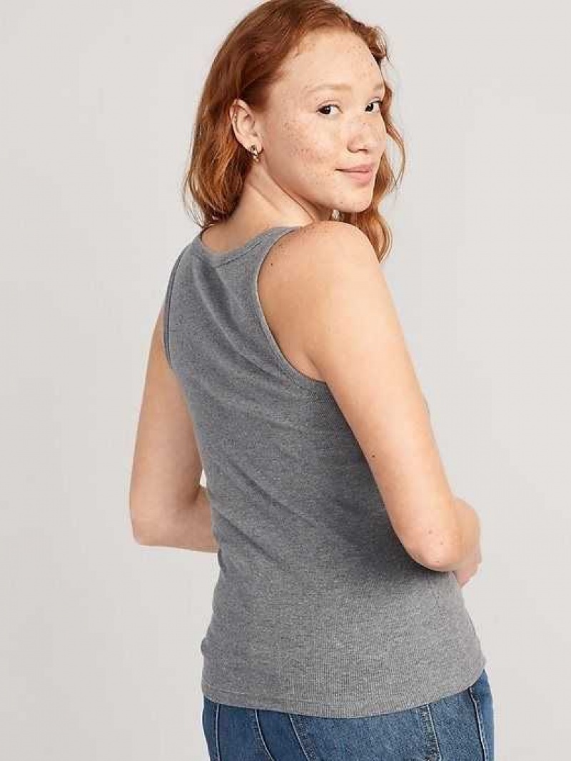 Old Navy First-Layer Rib-Knit V-Neck Tank Top Grey | HNK021638