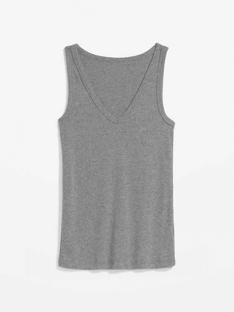 Old Navy First-Layer Rib-Knit V-Neck Tank Top Grey | HNK021638