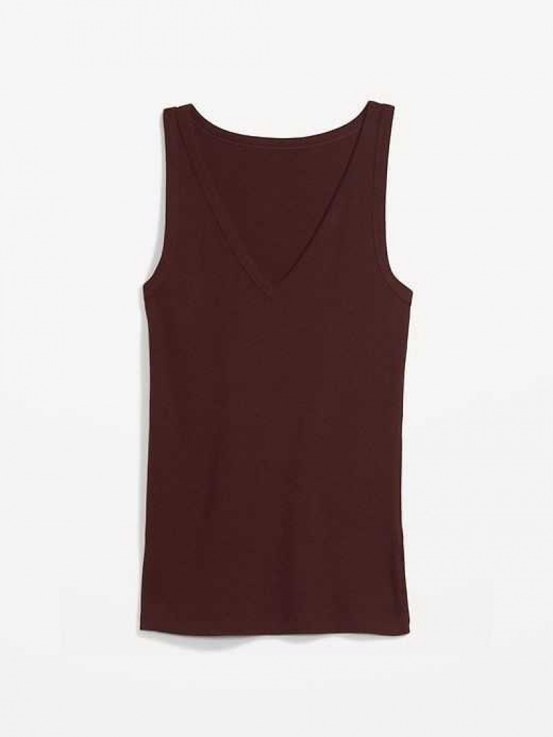 Old Navy First-Layer Rib-Knit V-Neck Tank Top Raisin Arizona | FDJ215890