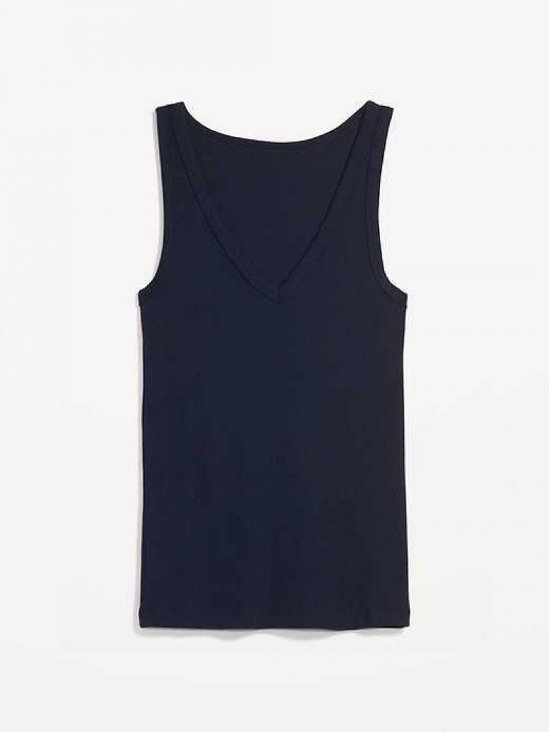 Old Navy First-Layer Rib-Knit V-Neck Tank Top Navy | DZV072185