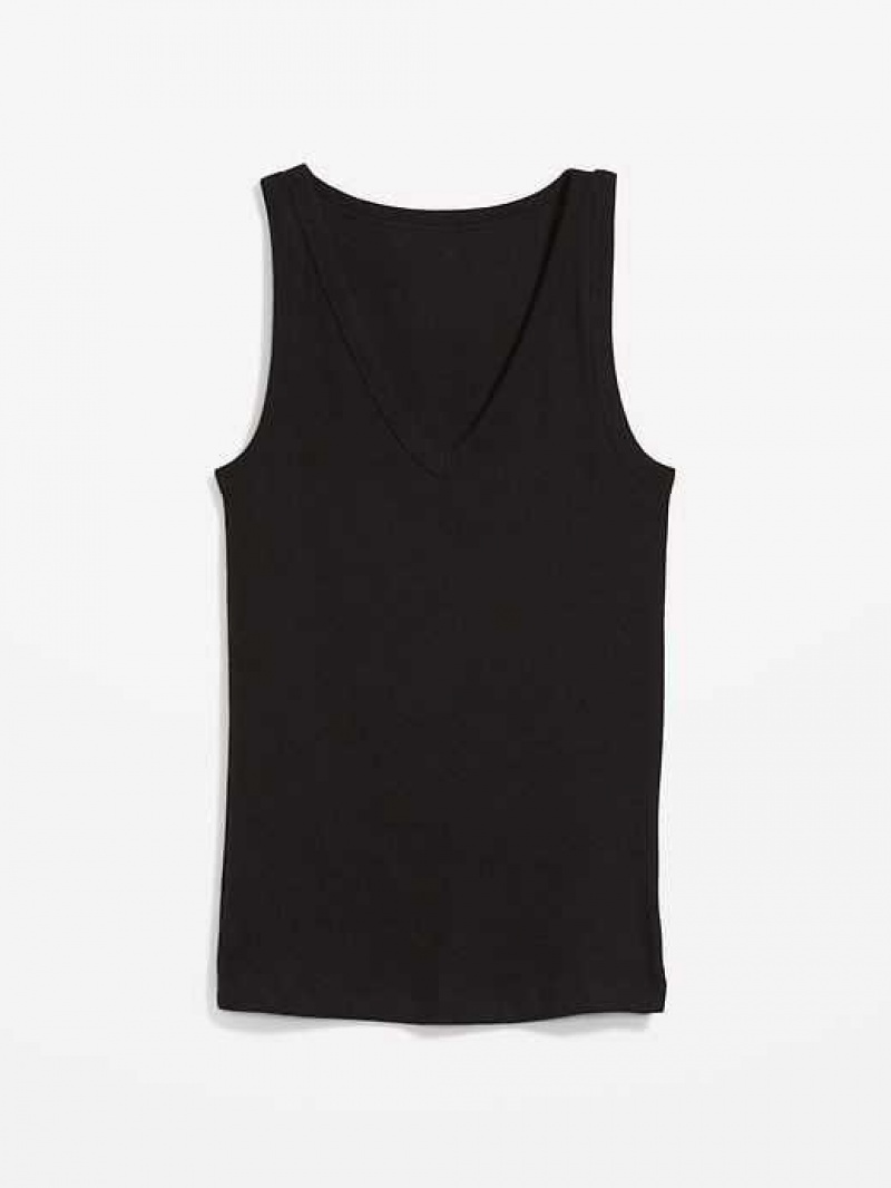 Old Navy First-Layer Rib-Knit V-Neck Tank Top Black | DRP326980