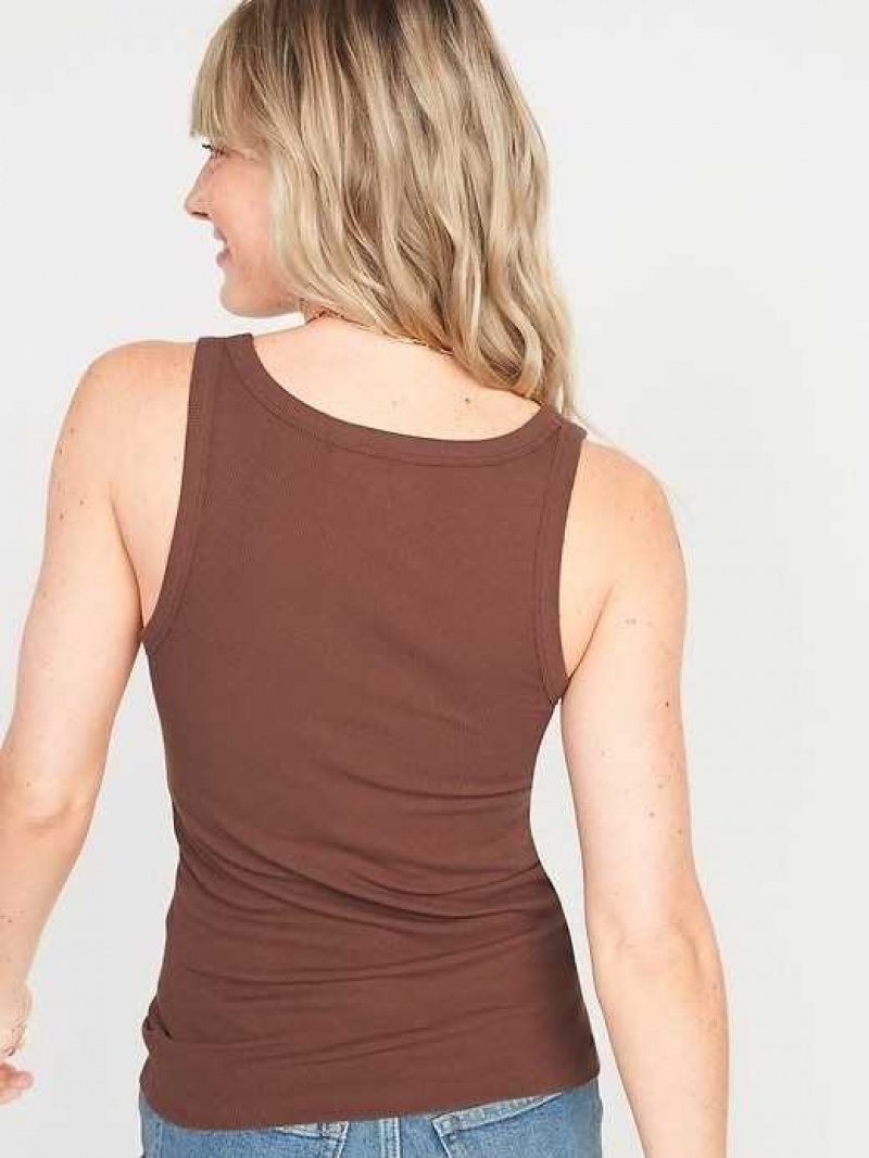 Old Navy First-Layer Rib-Knit V-Neck Tank Top Date Palm | WGP710328