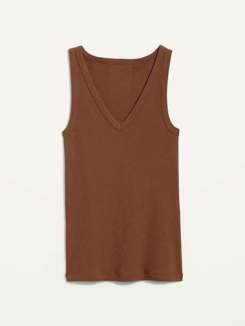 Old Navy First-Layer Rib-Knit V-Neck Tank Top Date Palm | WGP710328