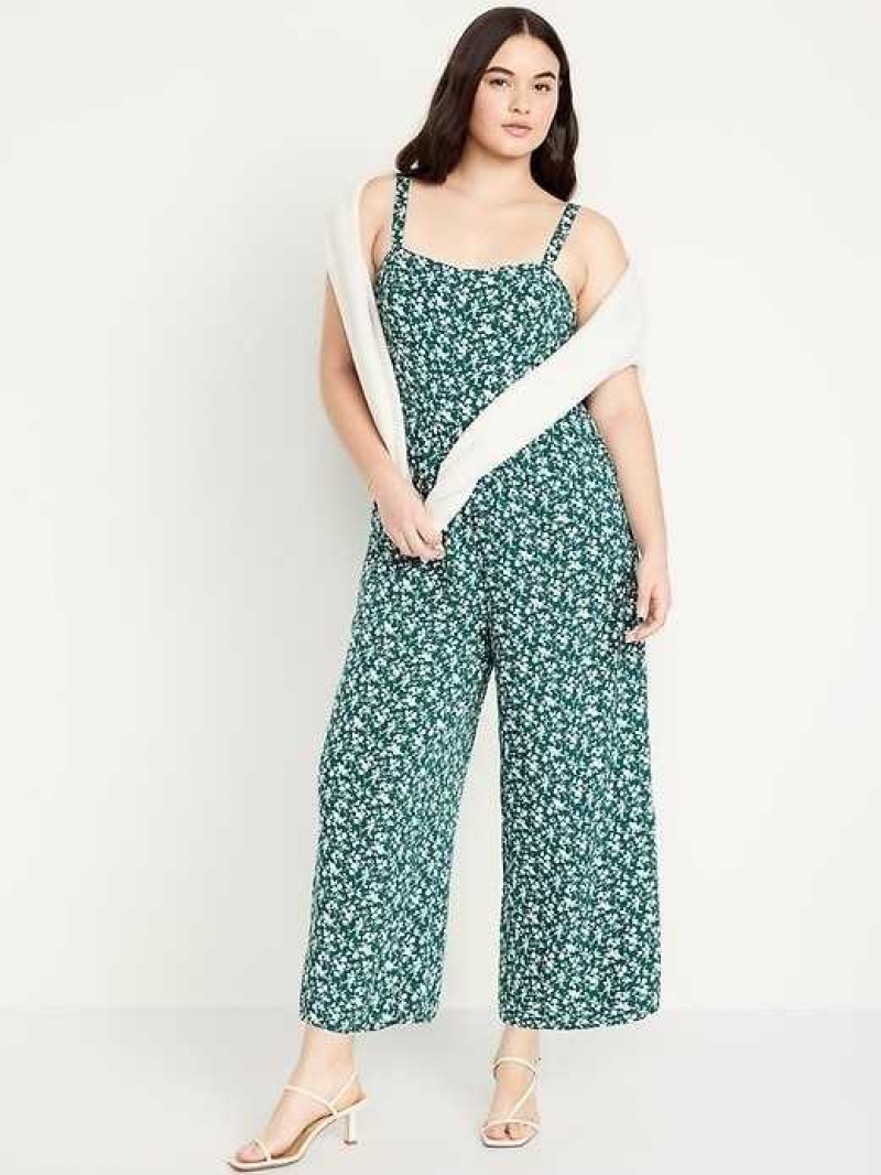 Old Navy Fit & Flare Cami Jumpsuit Green | RLA430297