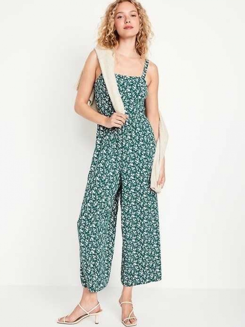 Old Navy Fit & Flare Cami Jumpsuit Green | RLA430297