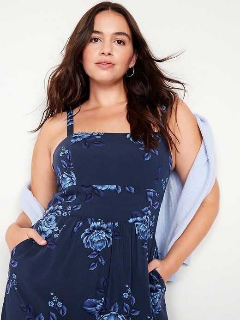 Old Navy Fit & Flare Cami Jumpsuit Navy | TKM584920