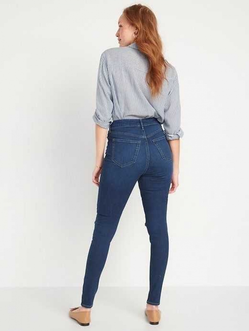 Old Navy FitsYou 3-Sizes-in-1 Extra High-Waisted Rockstar Super-Skinny Ripped Jeans Casper | PBO432091