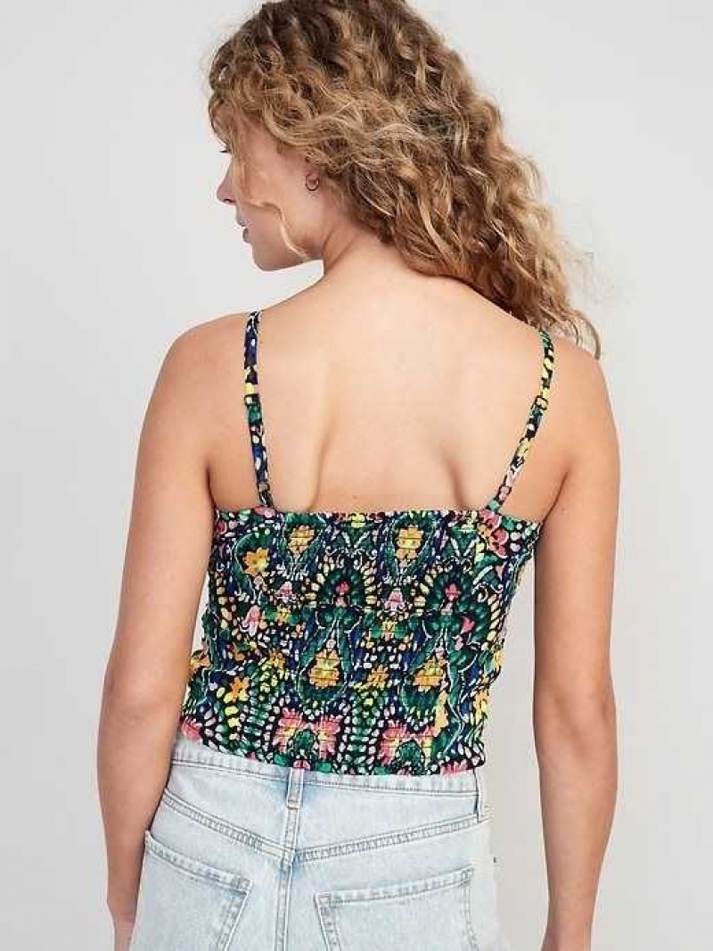 Old Navy Fitted Asymmetrical Cropped Cami Top Kaleidoscope | ODB834217