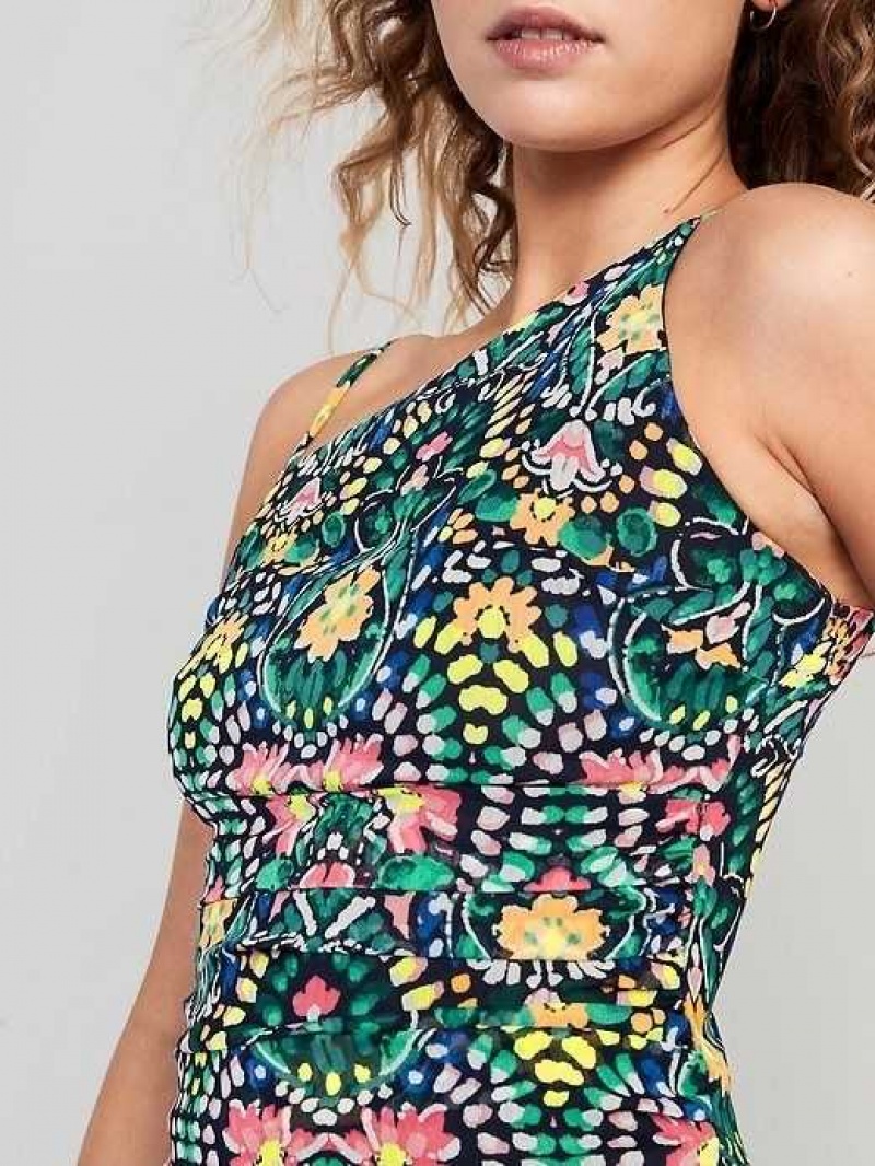 Old Navy Fitted Asymmetrical Cropped Cami Top Kaleidoscope | ODB834217