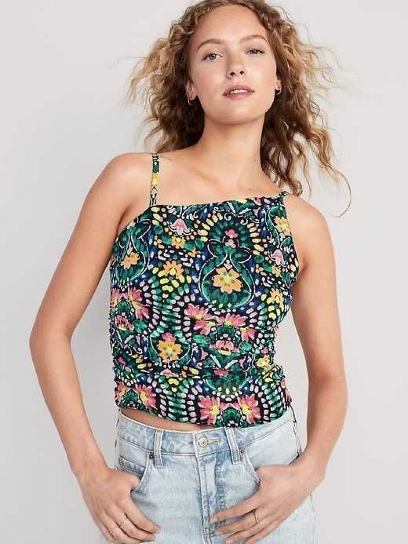 Old Navy Fitted Asymmetrical Cropped Cami Top Kaleidoscope | ODB834217