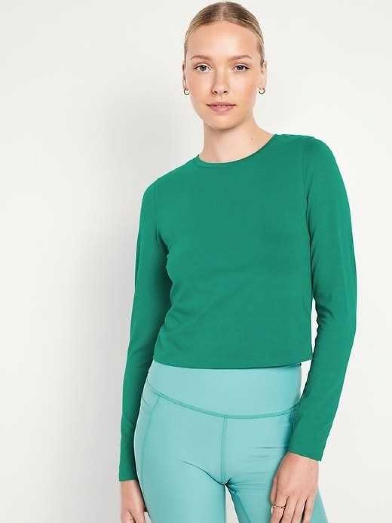 Old Navy Fitted Long-Sleeve Cropped T-Shirt Serpentine | VFZ935682