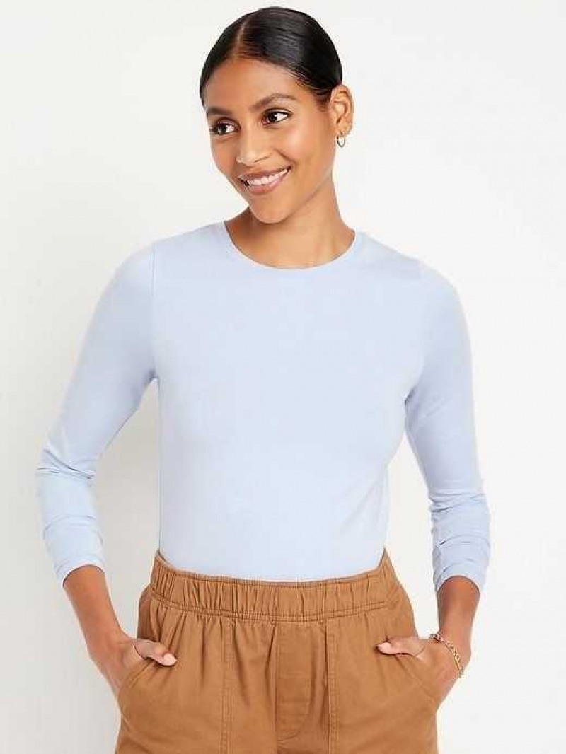 Old Navy Fitted Long-Sleeve Cropped T-Shirt Rock Pool | QSC209571