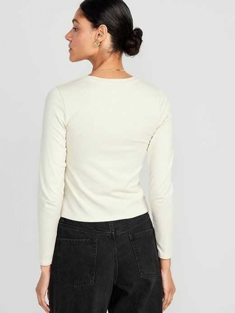 Old Navy Fitted Long-Sleeve Cropped T-Shirt Plucky Wishbone | HRT734912