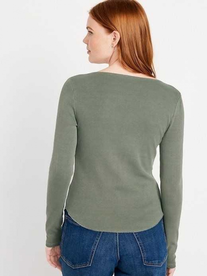 Old Navy Fitted Long-Sleeve Rib-Knit T-Shirt Alpine Tundra | OJS185603