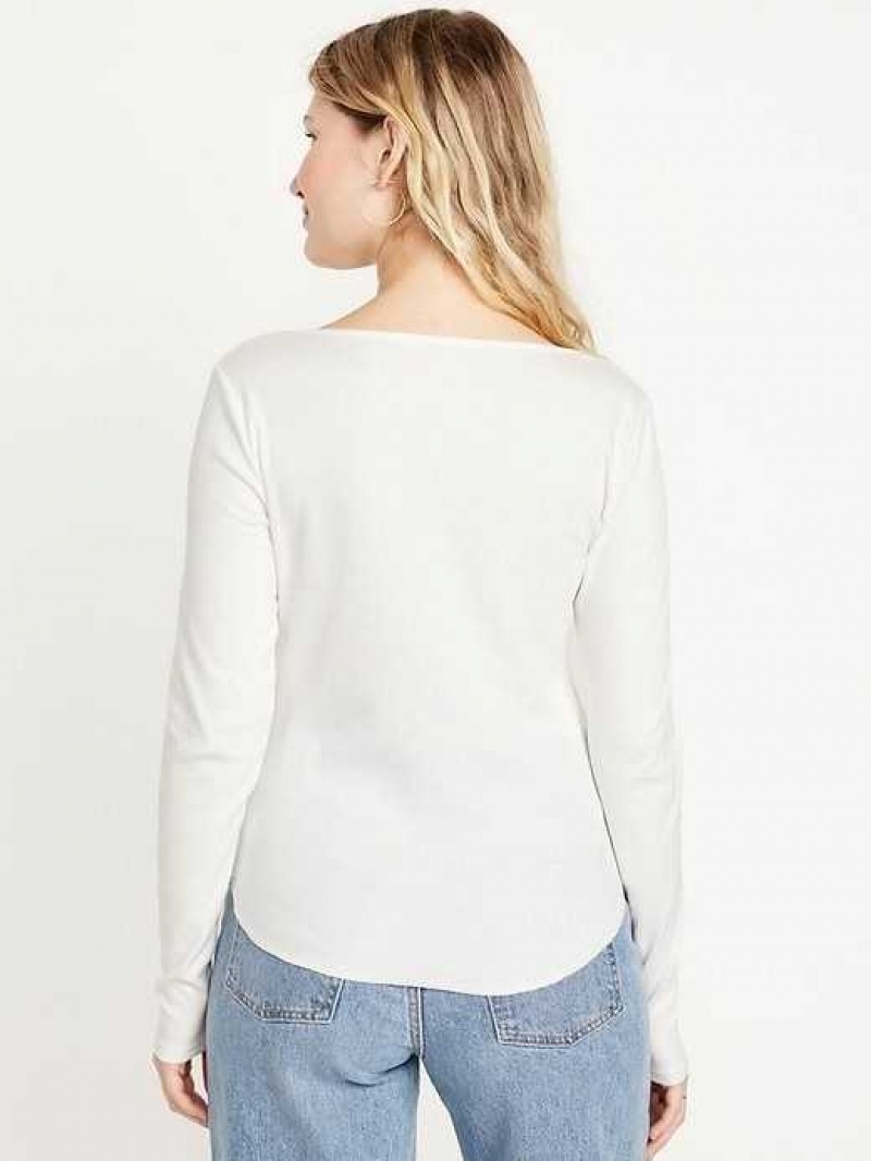 Old Navy Fitted Long-Sleeve Rib-Knit T-Shirt Light Blue | IXS945620